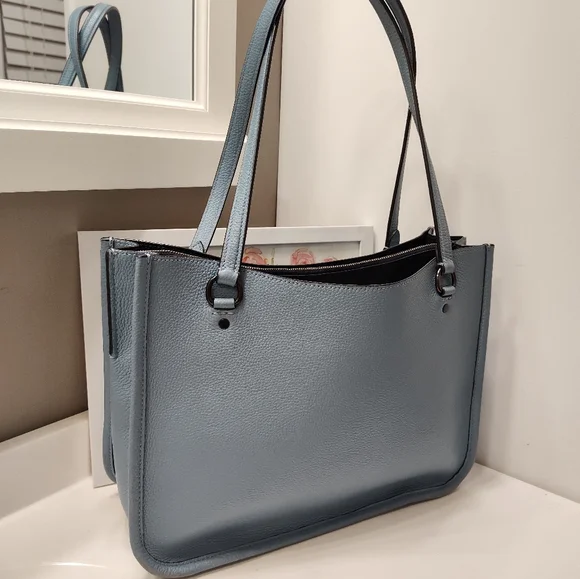 🧁GUC Coach Tyler Carryall 28 Medium Blue C2273 Pebble Leather Shoulder Tote Bag - Picture 11 of 16